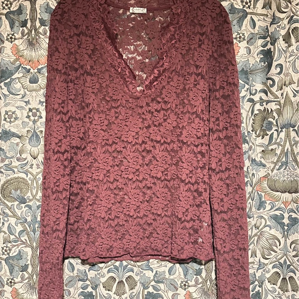NEW Free People FP Intimately Elegant Lace V-Neck Top {XL} Sexy & Scandalous